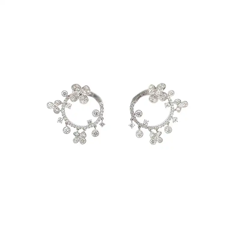 18K White Gold Diamond Necklace Set